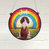 Springer Spaniel Brown & White Rainbow Bridge Personalised Stained Glass Effect Suncatcher